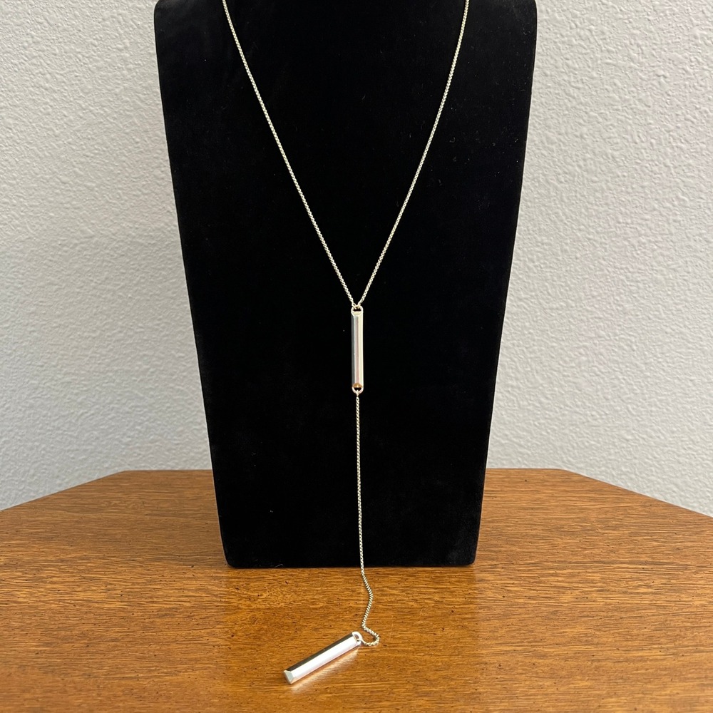Kendra Scott Lariat Necklace Shelton Gold‎ Tone Retired Y Drop Dust Bag